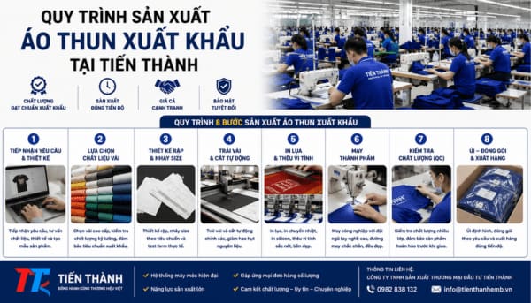 Quy Trình Sản Xuất Áo Thun Xuất Khẩu Tại Tiến Thành